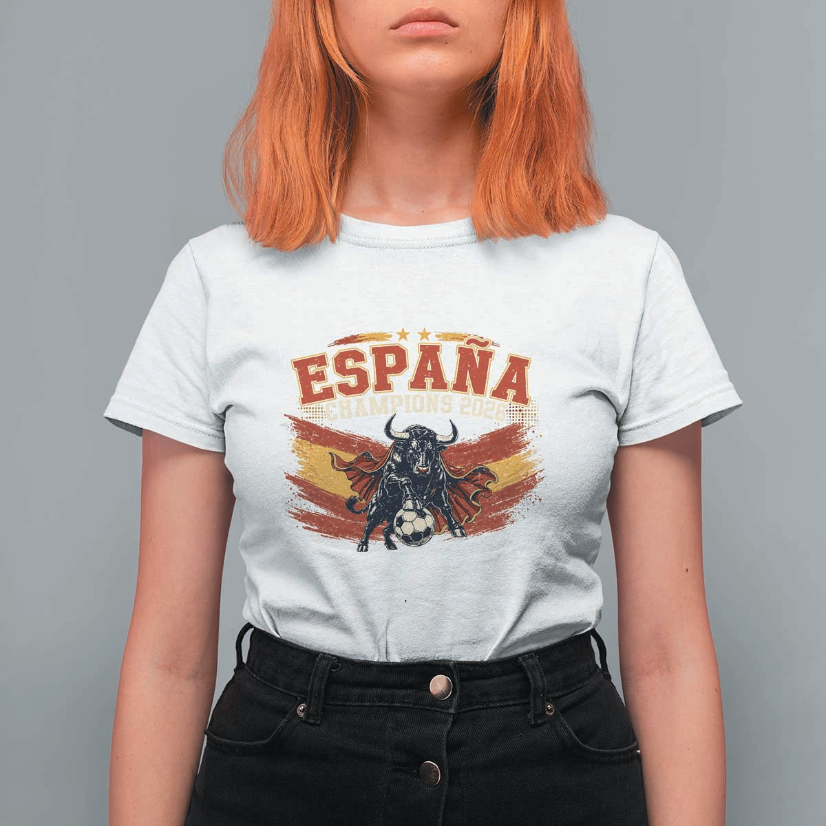 Spain Champions 2026 T Shirt For Women Espana Soccer Fan Spanish Flag Bull