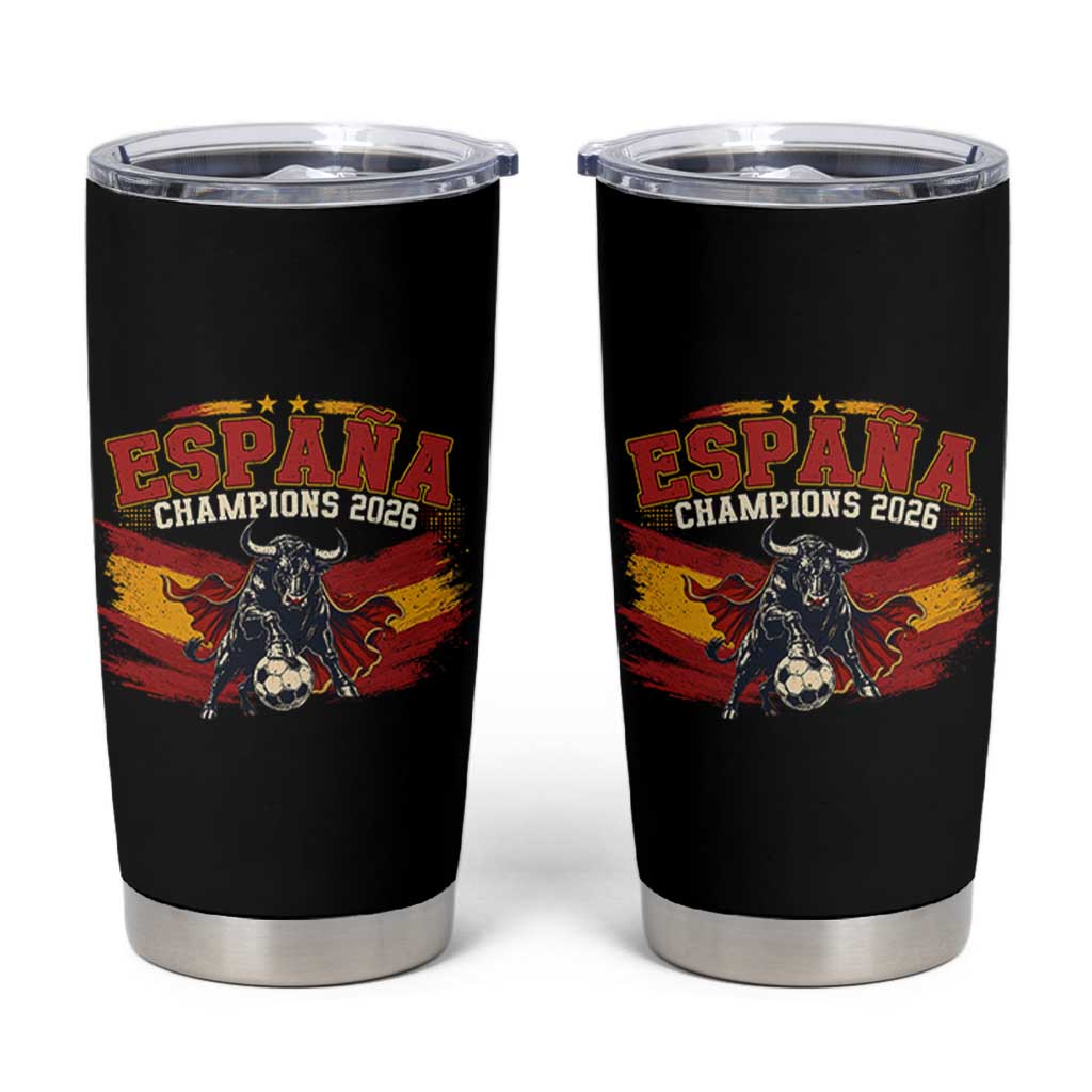 Spain Champions 2026 Tumbler Cup Espana Soccer Fan Spanish Flag Bull