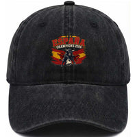 Spain Champions 2026 Washed Cotton Baseball Cap Espana Soccer Fan Spanish Flag Bull