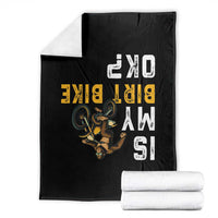 Funny Bigfoot Sasquatch Biker Throw Blanket Is My Dirt Bike OK - Wonder Print Shop