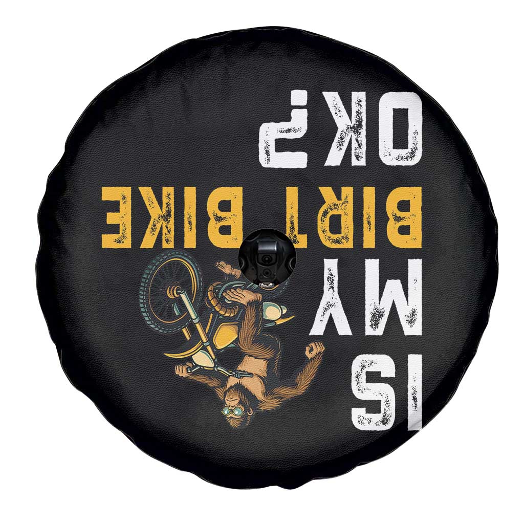 Funny Bigfoot Sasquatch Biker Spare Tire Cover Is My Dirt Bike OK - Wonder Print Shop