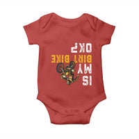 Funny Bigfoot Sasquatch Biker Baby Onesie Is My Dirt Bike OK - Wonder Print Shop