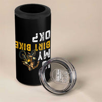 Funny Bigfoot Sasquatch Biker 4 in 1 Can Cooler Tumbler Is My Dirt Bike OK