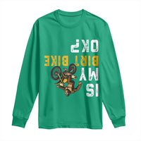 Funny Bigfoot Sasquatch Biker Long Sleeve Shirt Is My Dirt Bike OK - Wonder Print Shop
