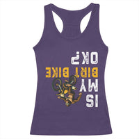 Funny Bigfoot Sasquatch Biker Racerback Tank Top Is My Dirt Bike OK - Wonder Print Shop