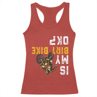 Funny Bigfoot Sasquatch Biker Racerback Tank Top Is My Dirt Bike OK - Wonder Print Shop