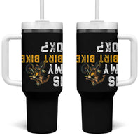 Funny Bigfoot Sasquatch Biker Tumbler With Handle Is My Dirt Bike OK