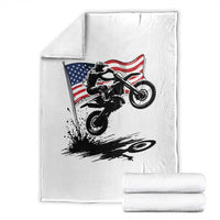 Dirt Bike American Flag Motocross Throw Blanket - Wonder Print Shop