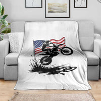 Dirt Bike American Flag Motocross Throw Blanket - Wonder Print Shop