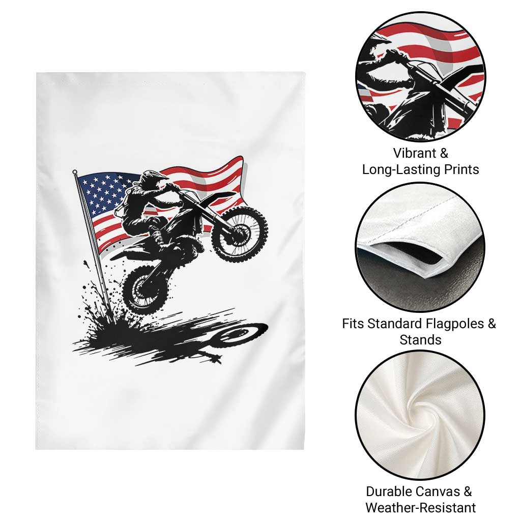 Dirt Bike American Flag Motocross Garden Flag - Wonder Print Shop