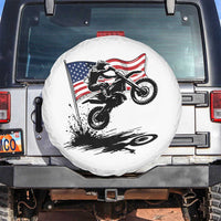 Dirt Bike American Flag Motocross Spare Tire Cover - Wonder Print Shop