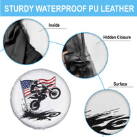 Dirt Bike American Flag Motocross Spare Tire Cover - Wonder Print Shop