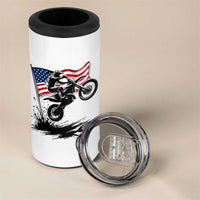 Dirt Bike American Flag Motocross 4 in 1 Can Cooler Tumbler