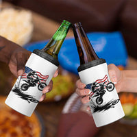 Dirt Bike American Flag Motocross 4 in 1 Can Cooler Tumbler