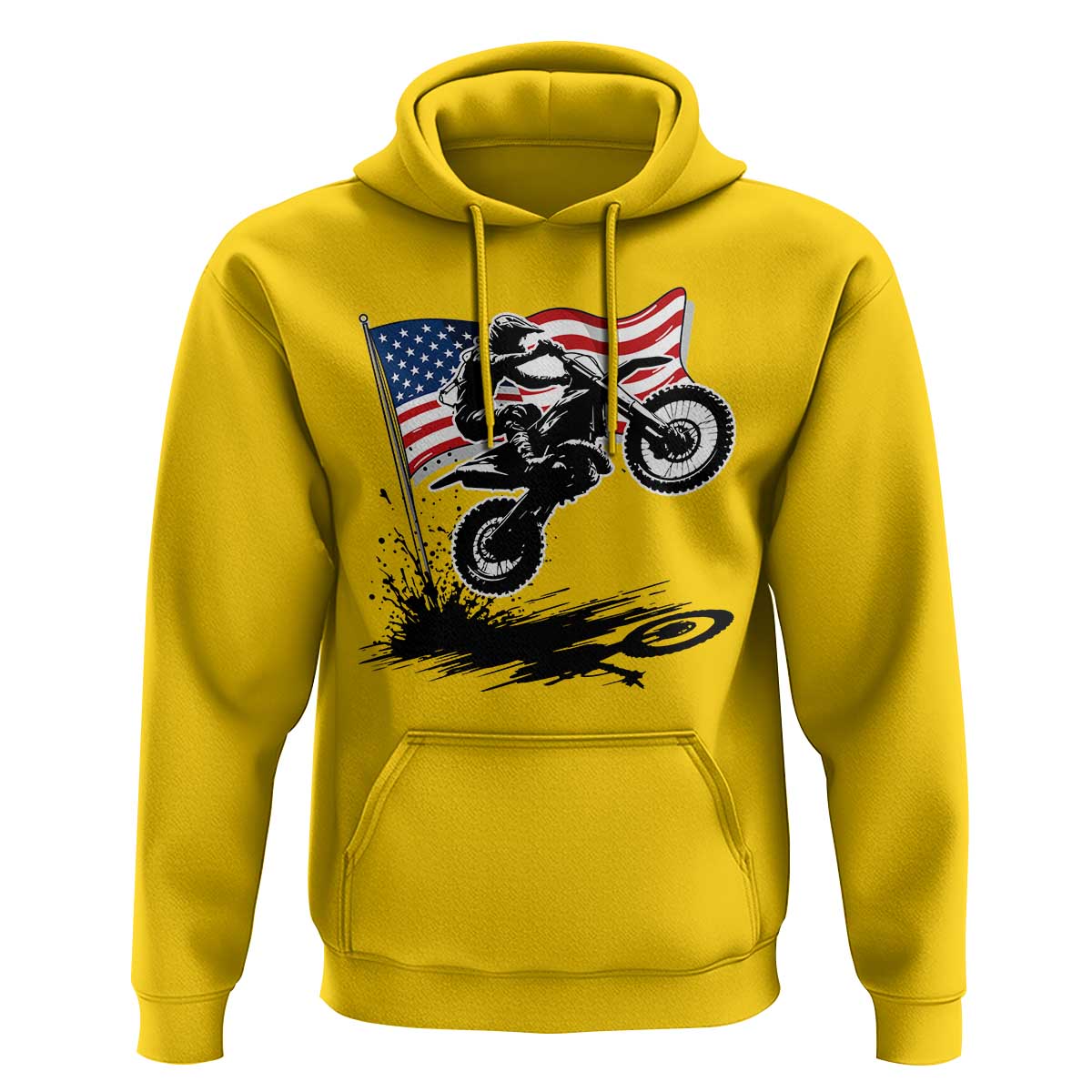 Dirt Bike American Flag Motocross Hoodie - Wonder Print Shop
