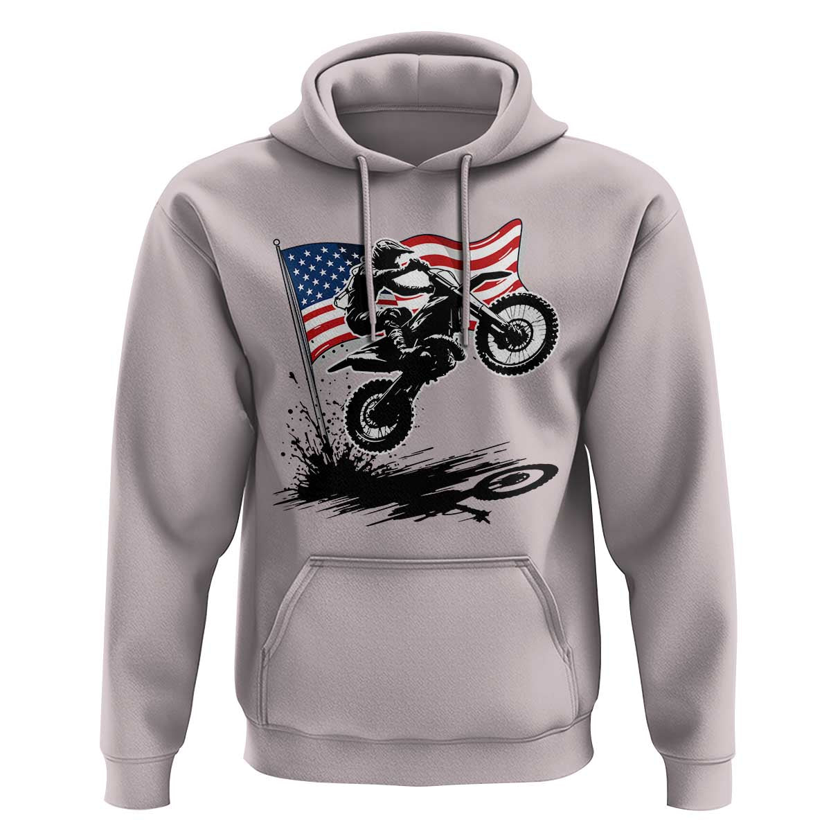 Dirt Bike American Flag Motocross Hoodie - Wonder Print Shop