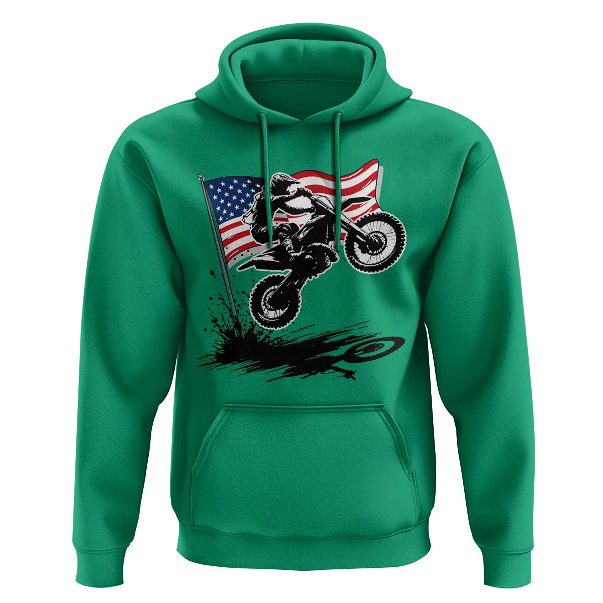 Dirt Bike American Flag Motocross Hoodie - Wonder Print Shop