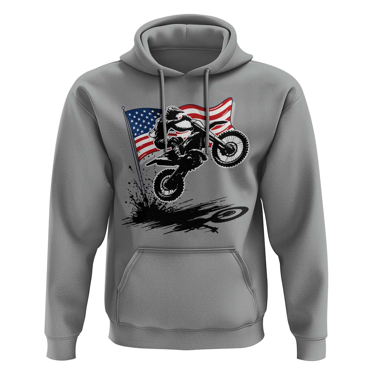 Dirt Bike American Flag Motocross Hoodie - Wonder Print Shop