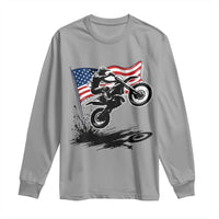 Dirt Bike American Flag Motocross Long Sleeve Shirt - Wonder Print Shop
