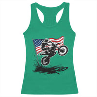 Dirt Bike American Flag Motocross Racerback Tank Top - Wonder Print Shop