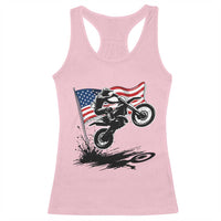 Dirt Bike American Flag Motocross Racerback Tank Top - Wonder Print Shop