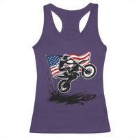 Dirt Bike American Flag Motocross Racerback Tank Top - Wonder Print Shop