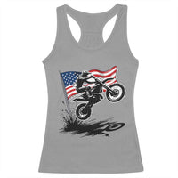 Dirt Bike American Flag Motocross Racerback Tank Top - Wonder Print Shop