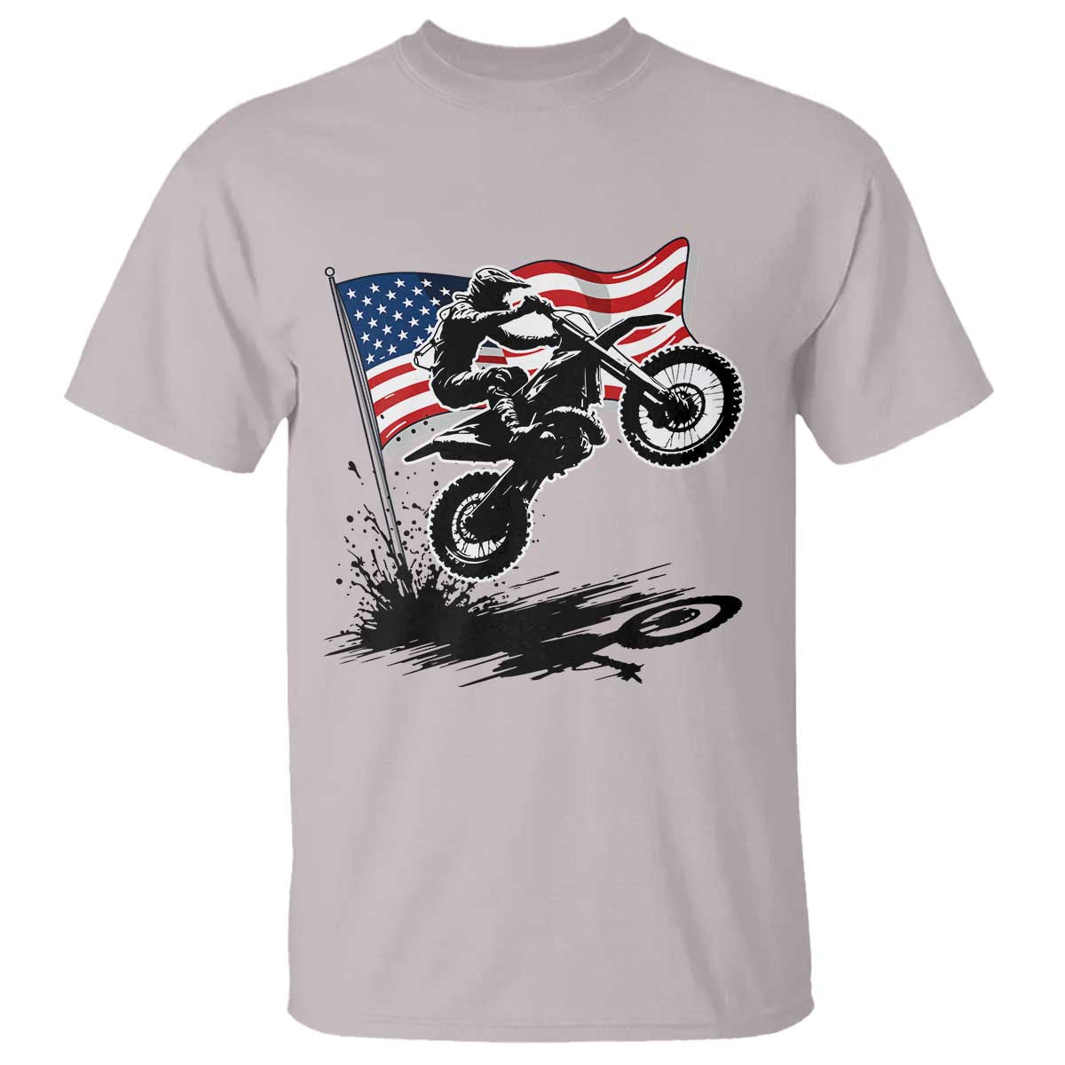 Dirt Bike American Flag Motocross T Shirt - Wonder Print Shop