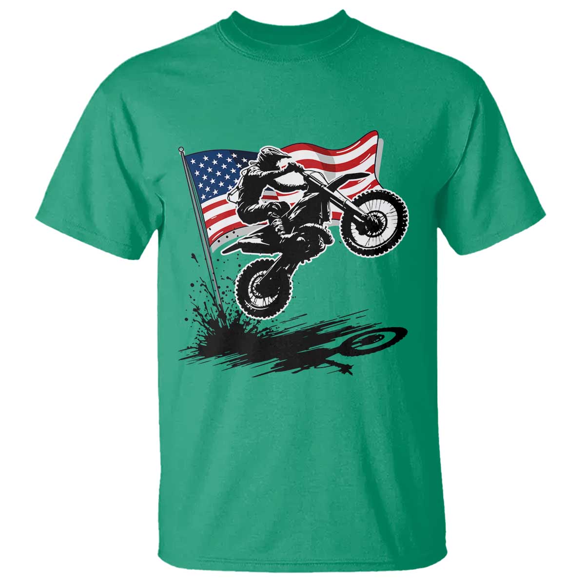 Dirt Bike American Flag Motocross T Shirt - Wonder Print Shop