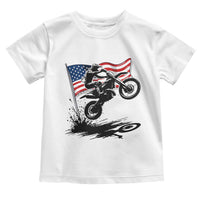 Dirt Bike American Flag Motocross Toddler T Shirt - Wonder Print Shop