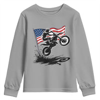 Dirt Bike American Flag Motocross Youth Sweatshirt - Wonder Print Shop