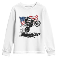 Dirt Bike American Flag Motocross Youth Sweatshirt - Wonder Print Shop