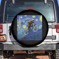 Bigfoot Dirt Bike Sasquatch Spare Tire Cover Starry Night Van Gogh Biker - Wonder Print Shop