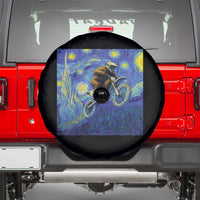 Bigfoot Dirt Bike Sasquatch Spare Tire Cover Starry Night Van Gogh Biker - Wonder Print Shop