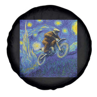 Bigfoot Dirt Bike Sasquatch Spare Tire Cover Starry Night Van Gogh Biker - Wonder Print Shop