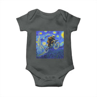 Bigfoot Dirt Bike Sasquatch Baby Onesie Starry Night Van Gogh Biker - Wonder Print Shop