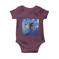 Bigfoot Dirt Bike Sasquatch Baby Onesie Starry Night Van Gogh Biker - Wonder Print Shop