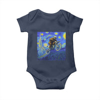 Bigfoot Dirt Bike Sasquatch Baby Onesie Starry Night Van Gogh Biker - Wonder Print Shop