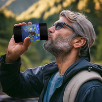 Bigfoot Dirt Bike Sasquatch 4 in 1 Can Cooler Tumbler Starry Night Van Gogh Biker