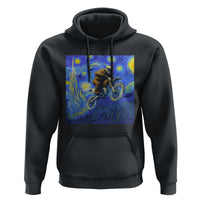 Bigfoot Dirt Bike Sasquatch Hoodie Starry Night Van Gogh Biker - Wonder Print Shop