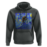 Bigfoot Dirt Bike Sasquatch Hoodie Starry Night Van Gogh Biker - Wonder Print Shop