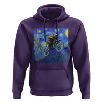 Bigfoot Dirt Bike Sasquatch Hoodie Starry Night Van Gogh Biker - Wonder Print Shop