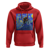 Bigfoot Dirt Bike Sasquatch Hoodie Starry Night Van Gogh Biker - Wonder Print Shop
