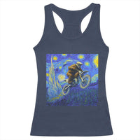 Bigfoot Dirt Bike Sasquatch Racerback Tank Top Starry Night Van Gogh Biker - Wonder Print Shop