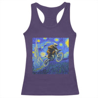 Bigfoot Dirt Bike Sasquatch Racerback Tank Top Starry Night Van Gogh Biker - Wonder Print Shop