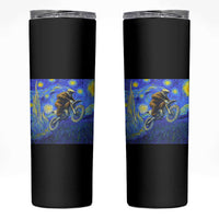 Bigfoot Dirt Bike Sasquatch Skinny Tumbler Starry Night Van Gogh Biker