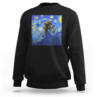 Bigfoot Dirt Bike Sasquatch Sweatshirt Starry Night Van Gogh Biker - Wonder Print Shop