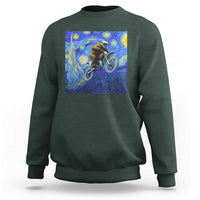 Bigfoot Dirt Bike Sasquatch Sweatshirt Starry Night Van Gogh Biker - Wonder Print Shop