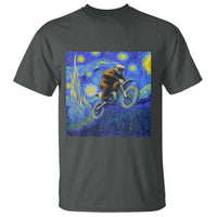 Bigfoot Dirt Bike Sasquatch T Shirt Starry Night Van Gogh Biker - Wonder Print Shop
