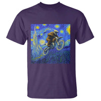 Bigfoot Dirt Bike Sasquatch T Shirt Starry Night Van Gogh Biker - Wonder Print Shop